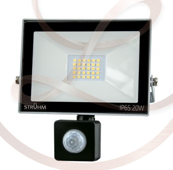 Strühm Kroma 20 W-os mogásérzékelős natúrfehér LED reflektor fekete 03605 