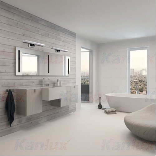 Kanlux LED lámpatest, tükörvilágítás, 12W, 60 cm, természetes fehér, fekete, IP44, ASTEN (26684)