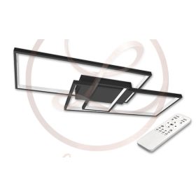   MasterLED Galaxis Vela 90 W-os, 83x36 cm szabályozható színhőmérsékletű fekete LED csillár TÁVIRÁNYÍTÓS (3335)