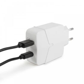   DELIGHT Hálózati Adapter USB + Type-C PD18W gyorstöltéssel - fehér 55044WH