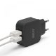 DELIGHT USBx2 hálózati adapter fekete (55045-2BK)
