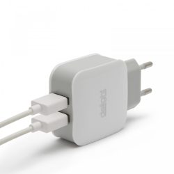 DELIGHT USBx2 hálózati adapter fehér (55045-2WH)