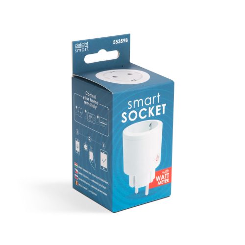 Globiz Smart okos konnektor - fogyasztásmérővel - Amazon Alexa, Google Home, Siri, IFTTT kompatibilitás wifi(55359B)