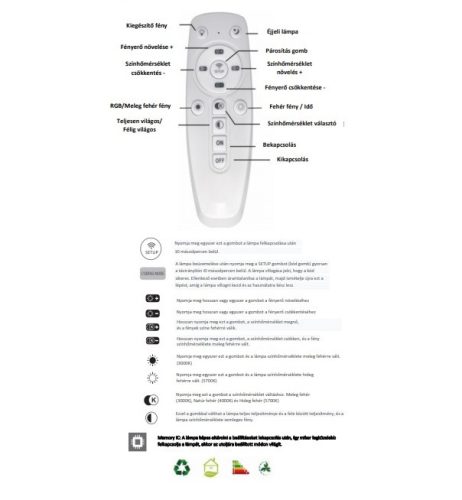 MASTERLED Lucero Fernando 120 W-os, 67 cm átmérőjű fehér LED távirányítós és mobil applikációval vezérelhető mennyezeti lámpa 6059-9-W