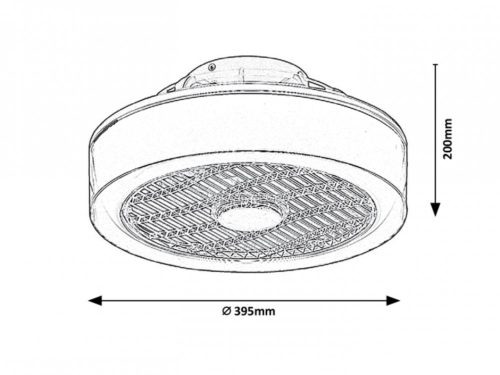 Rábalux 6857 Dalfon beltéri mennyezeti állítható színhőmérsékletű CCT LED lámpa ventillátorral, 30W, szürke