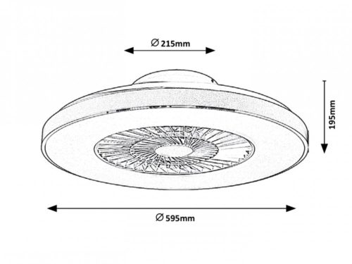 Rábalux Dalfon beltéri mennyezeti állítható színhőmérsékletű CCT LED lámpa ventillátorral, 40W, ezüst