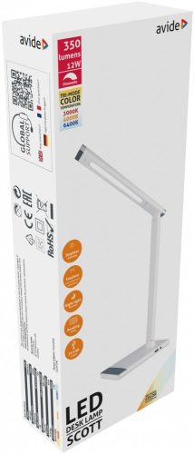 Avide LED Asztali Lámpa Scott Fehér 12W (ABLDL-12W-SC-W)