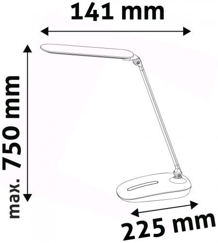 Avide LED Asztali Lámpa Érintésvezérelt Dimmer Fekete 10W