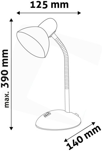 Avide Basic Asztali Lámpa Simple Fekete ABLDLS-B