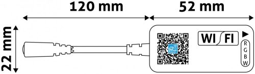 LED Szalag 12V 192W RGB+W Mini WIFI-s Vezérlő