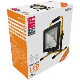 Avide LED Reflektor Akkumulátoros 30W NW 4000K ABRFLNW-30W