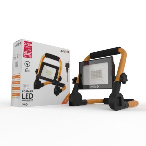 Avide LED Reflektor Slim SMD 30W állványos 1.5m NW 4000K ABSSTFLNW-30W