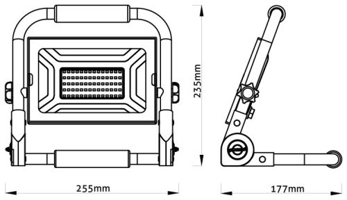 Avide LED Reflektor Slim SMD 50W állványos 1.5m NW 4000K ABSSTFLNW-50W