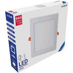   Avide LED Beépíthető Négyzetes Mennyezeti Lámpa ALU 12W CW 6400K