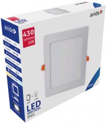 Avide LED Beépíthető Négyzetes Mennyezeti Lámpa ALU 6W CW 6400K