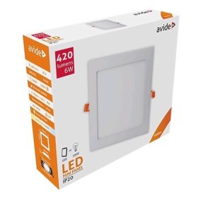   Avide LED panel Beépíthető Négyzetes Mennyezeti Lámpa ALU 6W NW 4000K