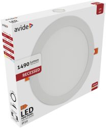 Avide LED panel Beépíthető Kerek Mennyezeti Lámpa ALU 18W WW 3000K ACRPWW-R-18W-ALU