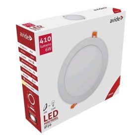   Avide LED panel Beépíthető Kerek Mennyezeti Lámpa ALU 6W WW 3000K ACRPWW-R-6W-ALU