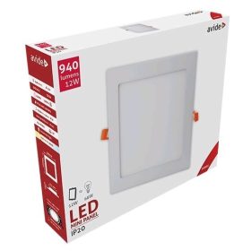   Avide LED Beépíthető Négyzetes Mennyezeti Lámpa ALU 12W WW 3000K ACRPWW-S-12W-ALU