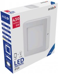 Avide LED Falra Szerelhető Négyzetes Mennyezeti Lámpa ALU 6W CW 6400K