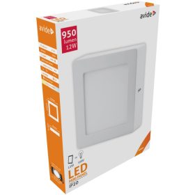   Avide LED Falra Szerelhető Négyzetes Mennyezeti Lámpa ALU 12W NW 4000K ACSMNW-S-12W-ALU