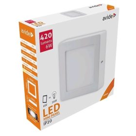   Avide LED Falra Szerelhető Négyzetes Mennyezeti Lámpa ALU 6W NW 4000K ACSMNW-S-6W-ALU
