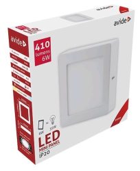 Avide LED Falra Szerelhető Négyzetes Mennyezeti Lámpa ALU 6W WW 3000K ACSMWW-S-6W-ALU