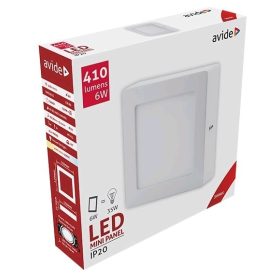   Avide LED Falra Szerelhető Négyzetes Mennyezeti Lámpa ALU 6W WW 3000K ACSMWW-S-6W-ALU