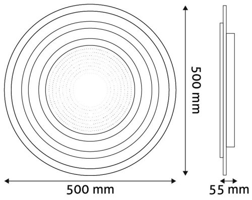 Avide ADO3S-NH-2.4G Design Mennyezeti Lámpa Noah 76W(38+38) RF Távirányítóval 5640lm