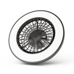   Avide Mennyezeti lámpa ventilátorral Whitney fekete, 2x24W+15W motor, távirányítóval AFCLCCT-48W-15W-WHB