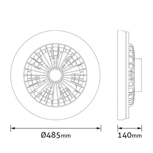 Avide Mennyezeti lámpa ventilátorral Whitney ezüst, 2x24W+15W motor, távirányítóval AFCLCCT-48W-15W-WHS