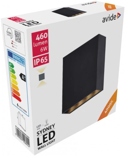 Avide kültéri fali lámpa Sydney 2 irányú LED 6W NW IP65 13cm (AOLW6WLED-SYDS)