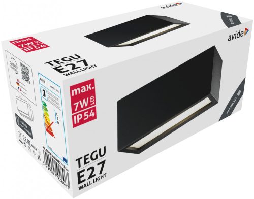 Avide kültéri fali lámpa Tegu 1xE27 IP54 (AOLWE27-TEGU)