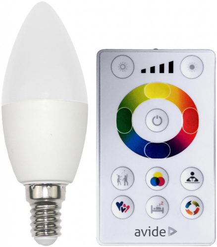 Avide Smart LED Candle 5.5W RGB+W 2700K IR Távirányítóval ASC14RGBW-55W-RC