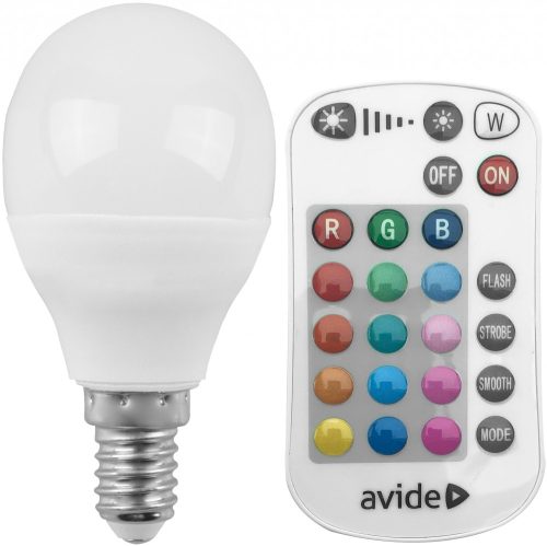 Avide Smart LED Mini Globe 5.5W RGB+W 2700K IR Távirányítóval ASMG14RGBW-55W-RC