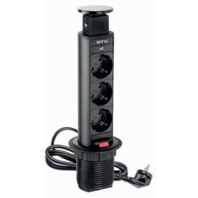   GTV BP3S60-20VASZTALBA SÜLLYESZTHETŐ ELOSZTÓ 3XDUGALJ FEKETE