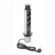 GTV BPW3S60U-80 ASZTALBA SÜLLYESZTHETŐ ELOSZTÓ 3XDUGALJ + 2X USB EZÜST