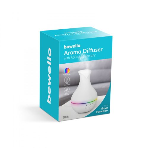 Fényterápiás aroma diffúzor - fehér - 120 ml BEWELLO BW2031B