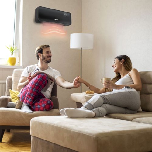 Globiz Smart fali hősugárzó - 1000/2000W - Tuya - 220 - 240V - fekete BW2103A