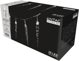 Entac Karácsonyi IP44 20 LED Műanyag 16cm Jégcsapfüzér CW 3m (ECL-I20CW16)