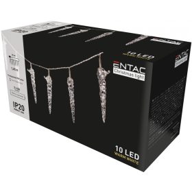   Entac Karácsonyi Beltéri Műanyag Jégcsap 11cm 10 LED 165cm (2AA nt.) (ECL-ICI-10WW)