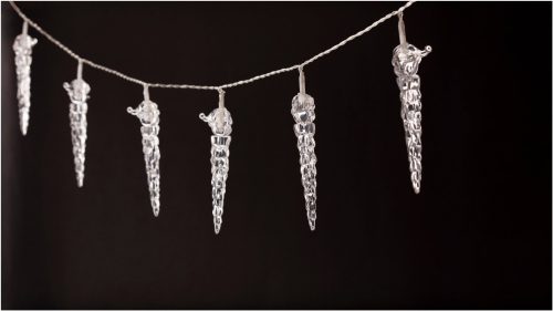 Entac Karácsonyi Beltéri Műanyag Jégcsap 11cm 10 LED 165cm (2AA nt.) (ECL-ICI-10WW)