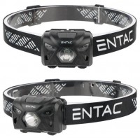 ENTAC FEJLÁMPA 5W SZENZOROS XPE+PIROS FÉNY, FEKETE  (EHL-5W-PB-S)