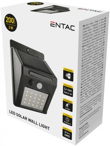 Entac Napelemes REFLEKTOR szolár mozgásérzékelős Műanyag Kültéri Lámpa 2W SMD (ESL-2W-SMD-PL)
