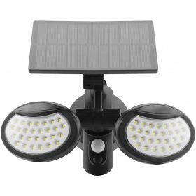  Entac Napelemes REFLEKTOR SZOLÁR KÜLTÉRI Műanyag Fali lámpa 10W SMD 2 fej mozgásérzékelővel (ESL2H-SMD)