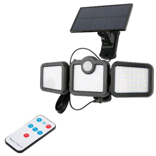 ENTAC NAPELEMES MŰANYAG FALI LÁMPA 15W SMD 3 FEJ LEVEHETŐ MOZGÁSÉRZÉKELŐVEL, TÁVÍRÁNYÍTÓVAL (ESL3H-SMD-RS)