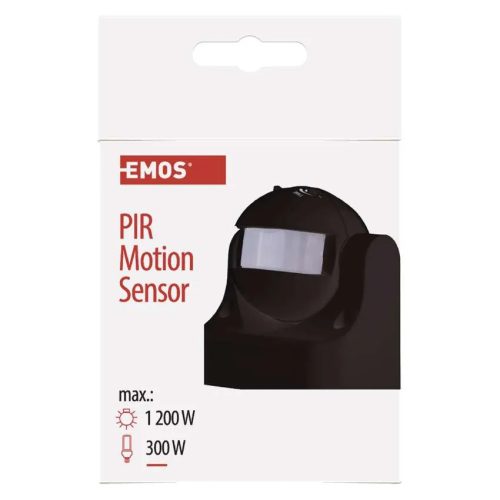 EMOS G1125 Mozgásérzékelő (PIR) IP44 12m 180° FEKETE