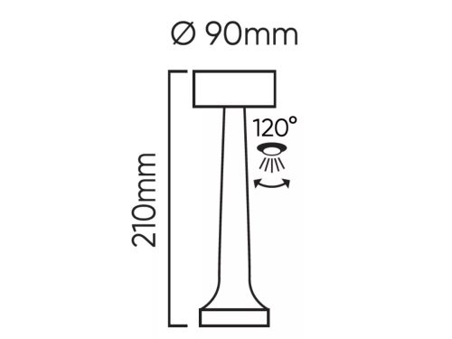 ASZTALI LÁMPA RIWIA 1,0W 120LM CCT IP20 EZÜST 1800MAH LL-204478