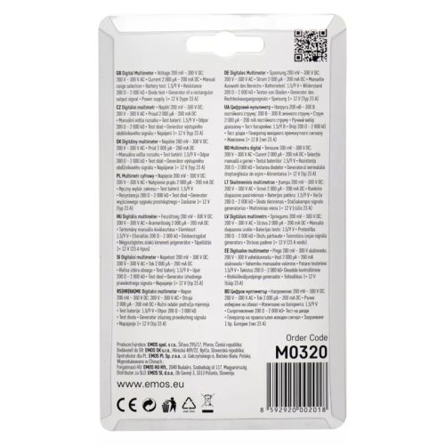 EMOS M0320 MULTIMÉTER MD-110 M0320