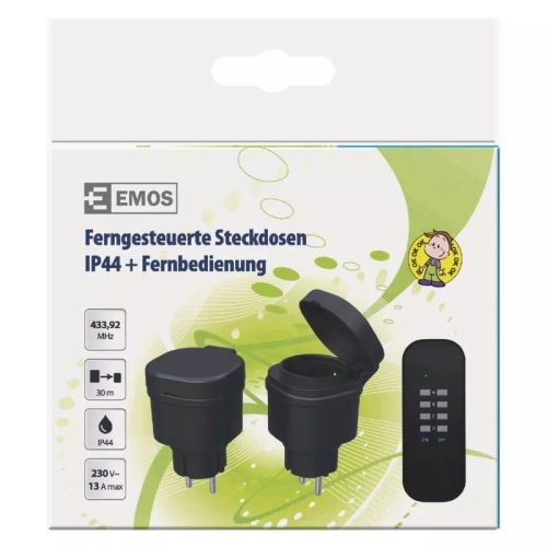 EMOS Távírányítású aljzat IP44 P0068